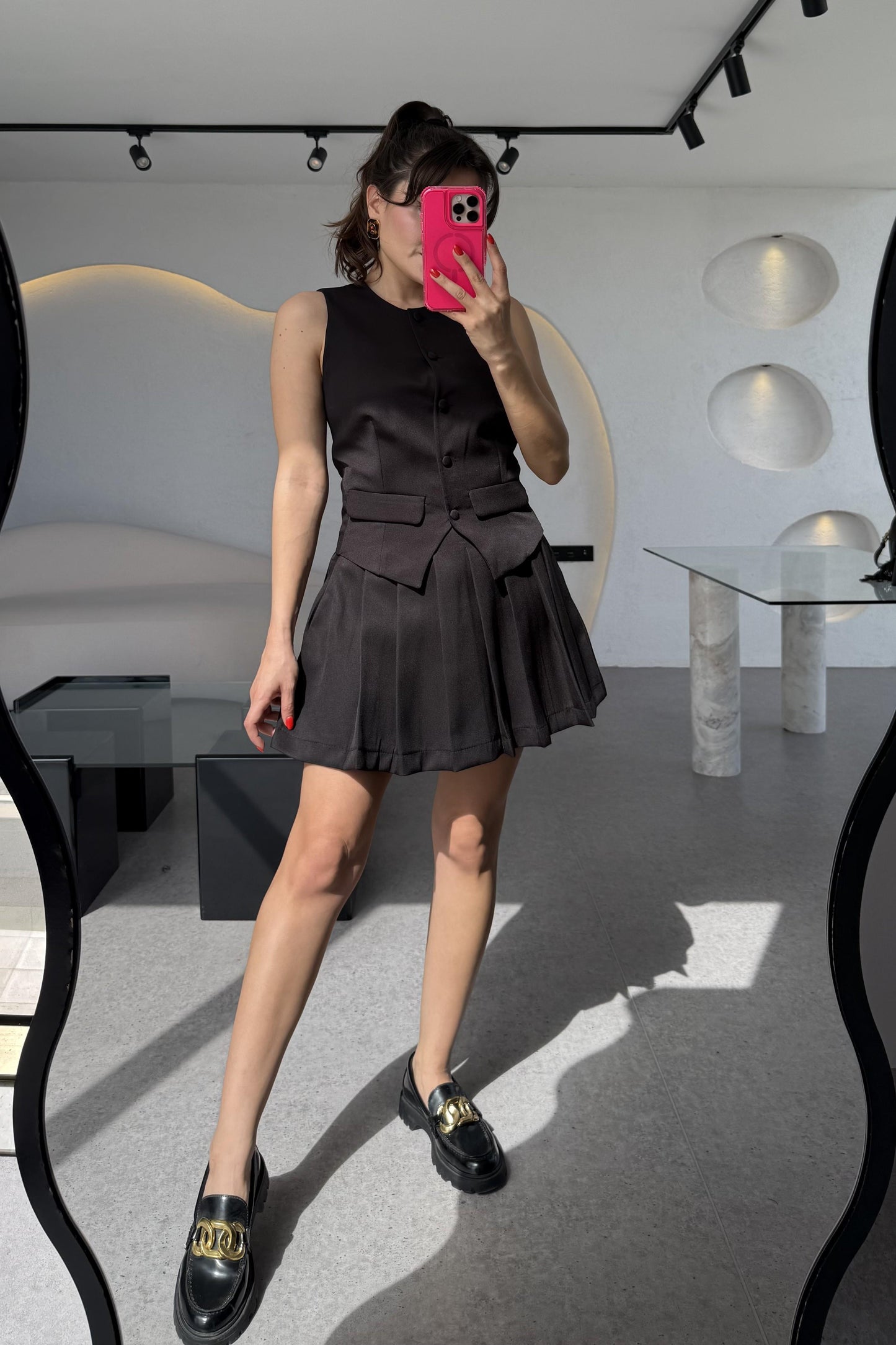 Carius Siyah Yelek Etek Takım