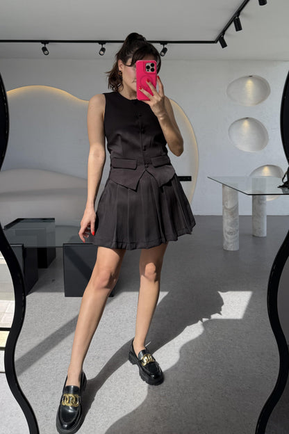 Carius Siyah Yelek Etek Takım