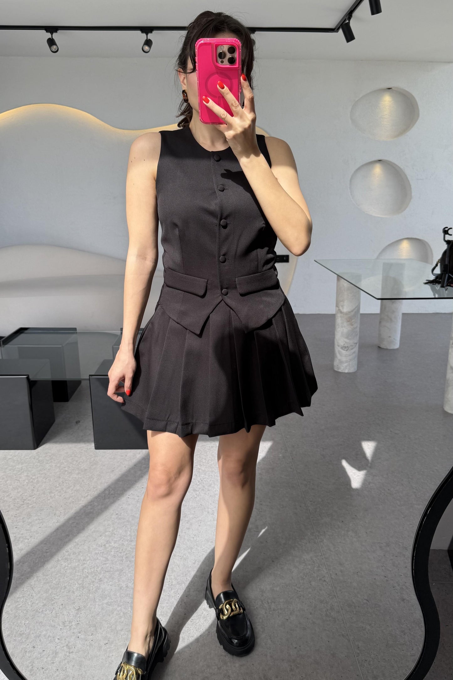 Carius Siyah Yelek Etek Takım