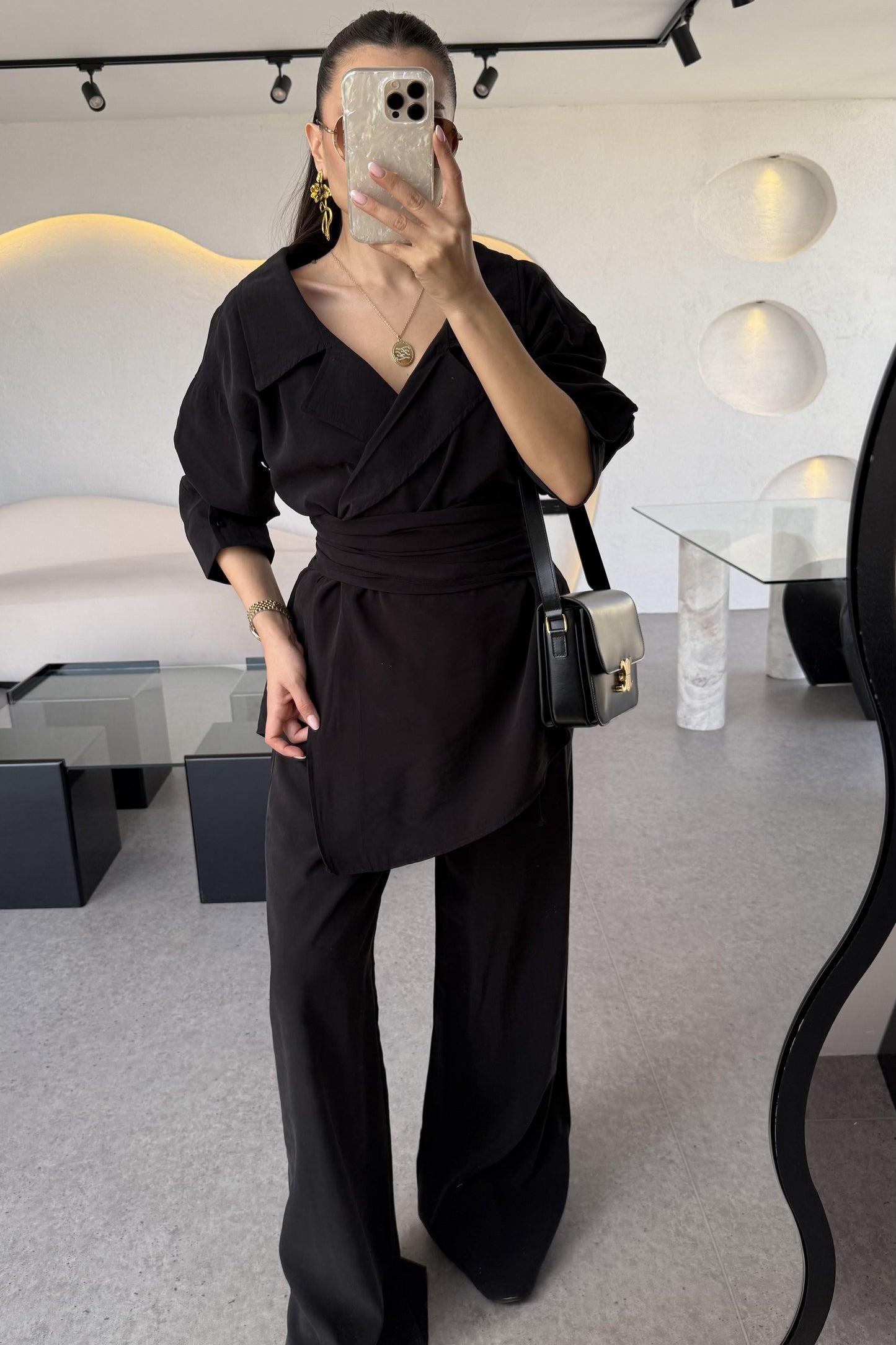 Carolina Siyah Tensel Bağlamalı Takım
