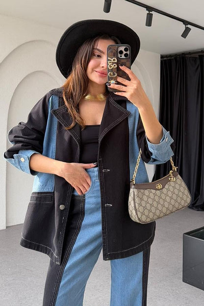 Carrol Çift Renk Denim Takım