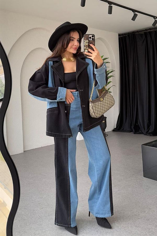 Carrol Çift Renk Denim Takım