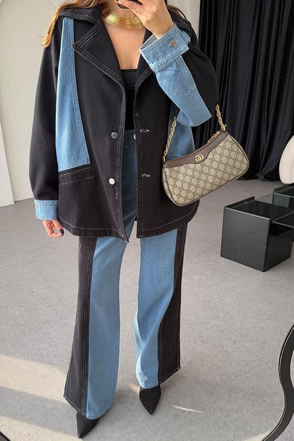 Carrol Çift Renk Denim Takım