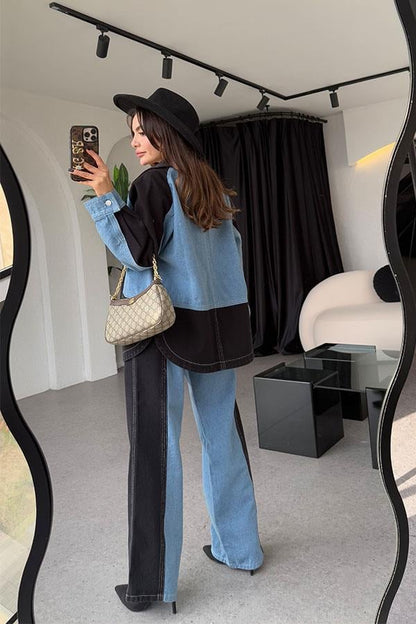 Carrol Çift Renk Denim Takım
