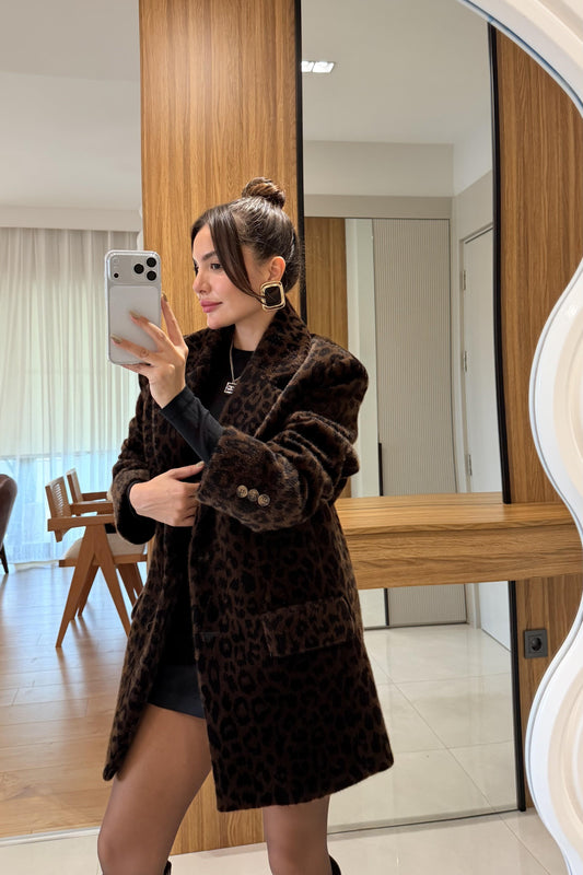 Cartier Leopar Yumuşak Dokulu Blazer