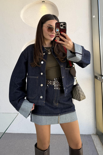 Casper Denim Cepli Ceket