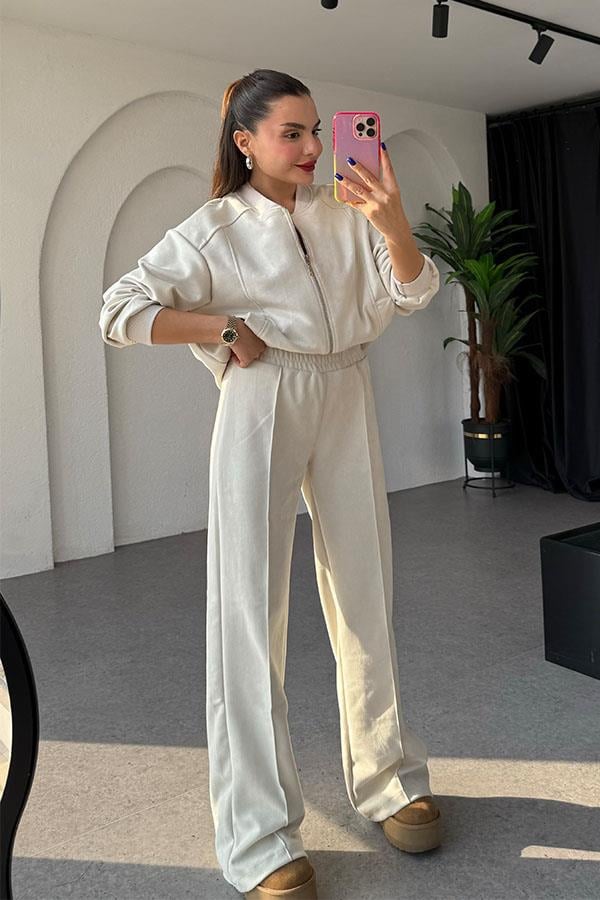 Cassidy Krem Süet Takım