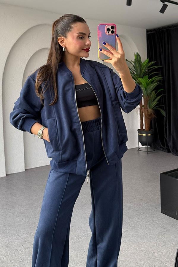 Cassidy Lacivert Süet Takım