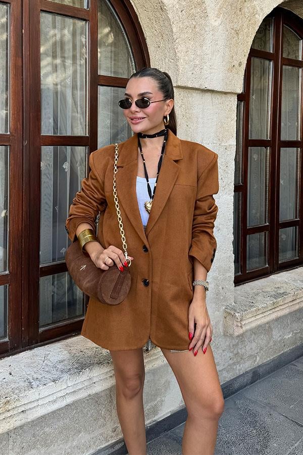 Castle Süet Kahve Ceket