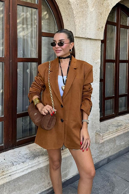 Castle Süet Kahve Ceket