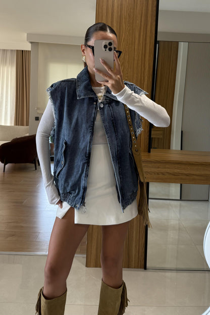 Ceart Darkblue Denim Ceket