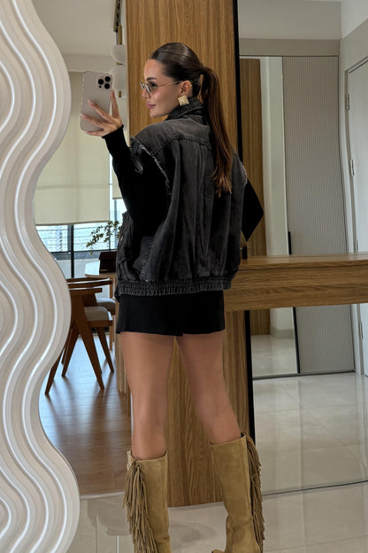 Ceart Siyah Denim Ceket