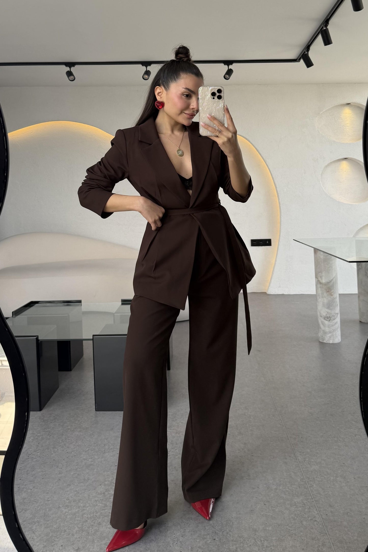 Celebration Acı Kahve Premium Blazer Pantolon Takım