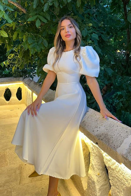 Christina Prenses Model Elbise - Beyaz