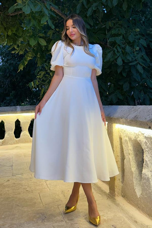 Christina Prenses Model Elbise - Beyaz