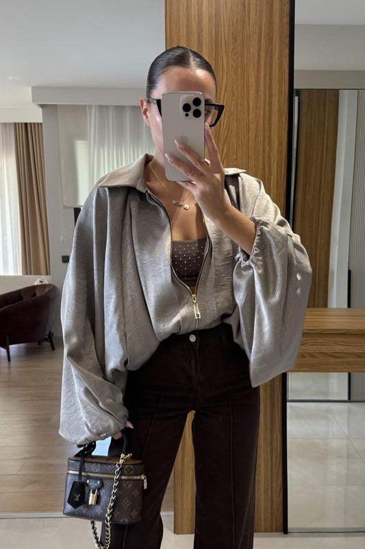 Clayton Taş Saten Bomber Ceket