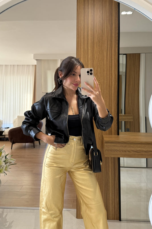 Clera Deri Bomber Ceket