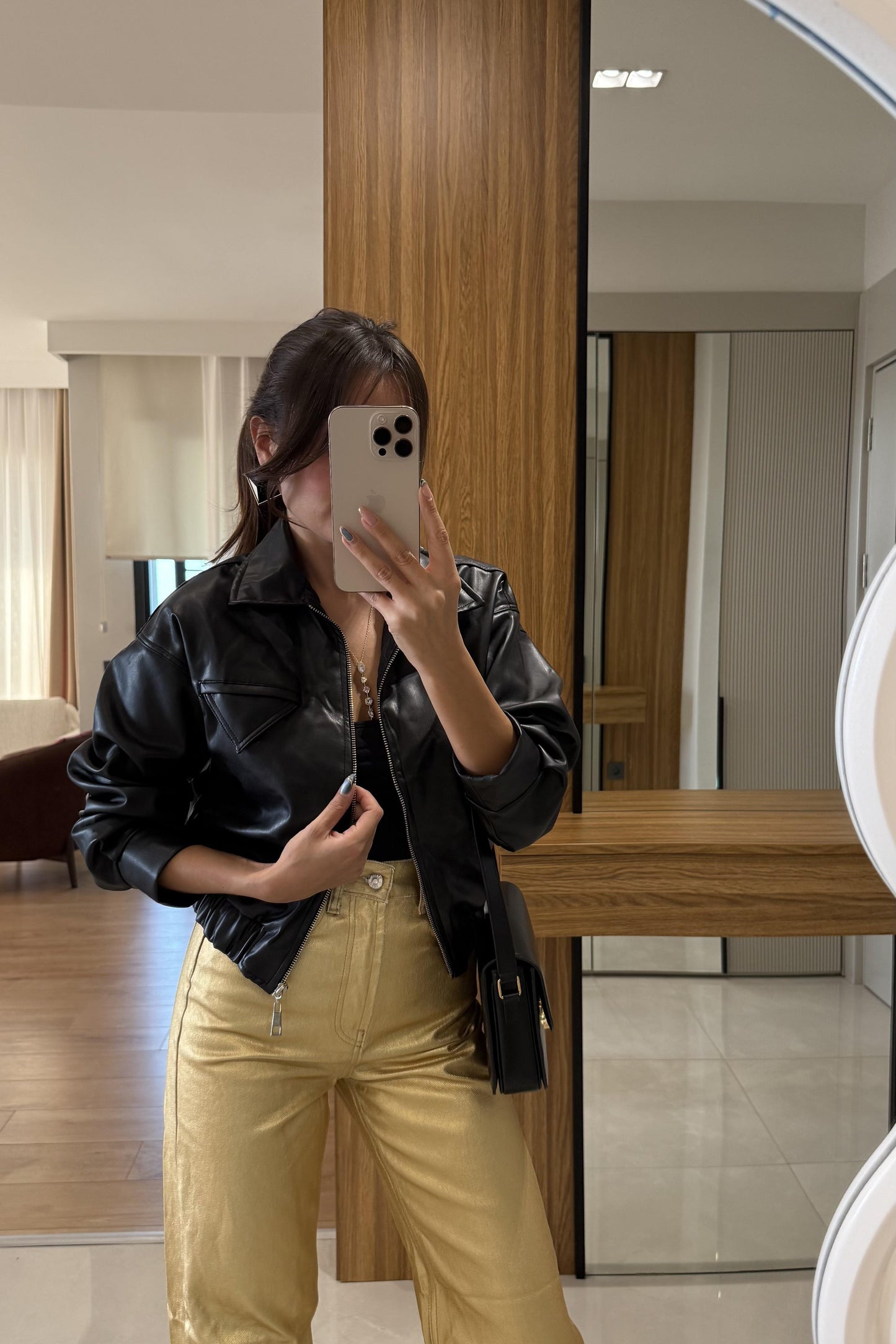 Clera Deri Bomber Ceket