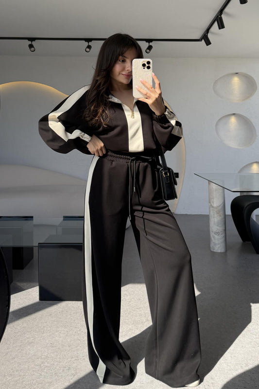 Cliona Modal Şeritli Eşofman Takım