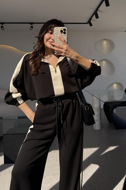 Cliona Modal Şeritli Eşofman Takım