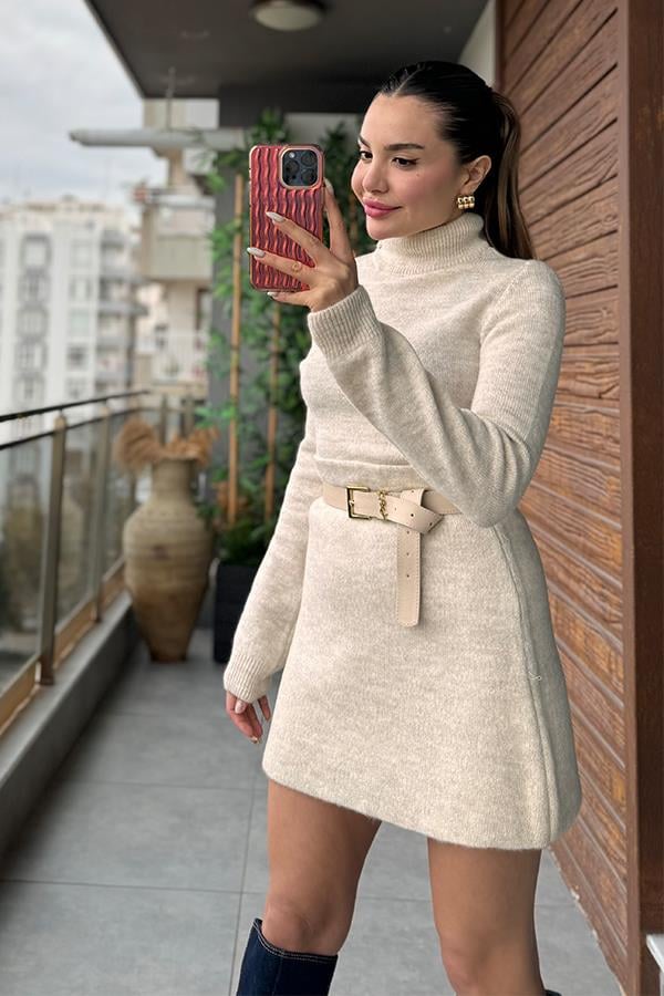 Coldness Etekli Triko Takım - Krem