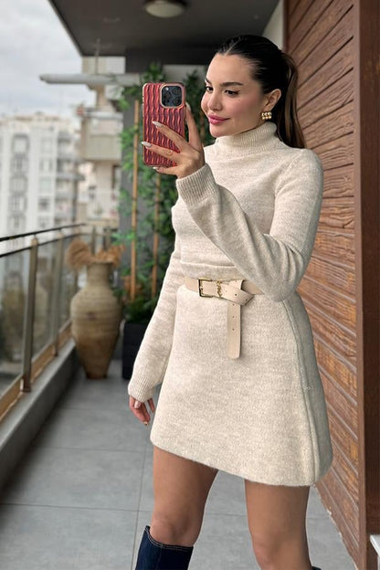 Coldness Etekli Triko Takım - Krem