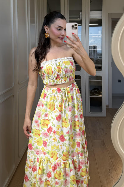 Craven Çiçekli Etekli Takım