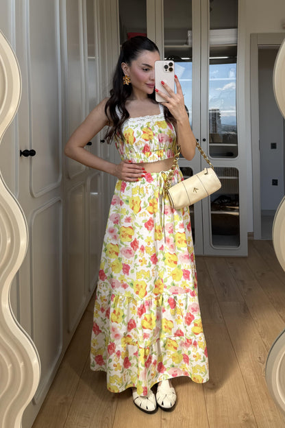 Craven Çiçekli Etekli Takım