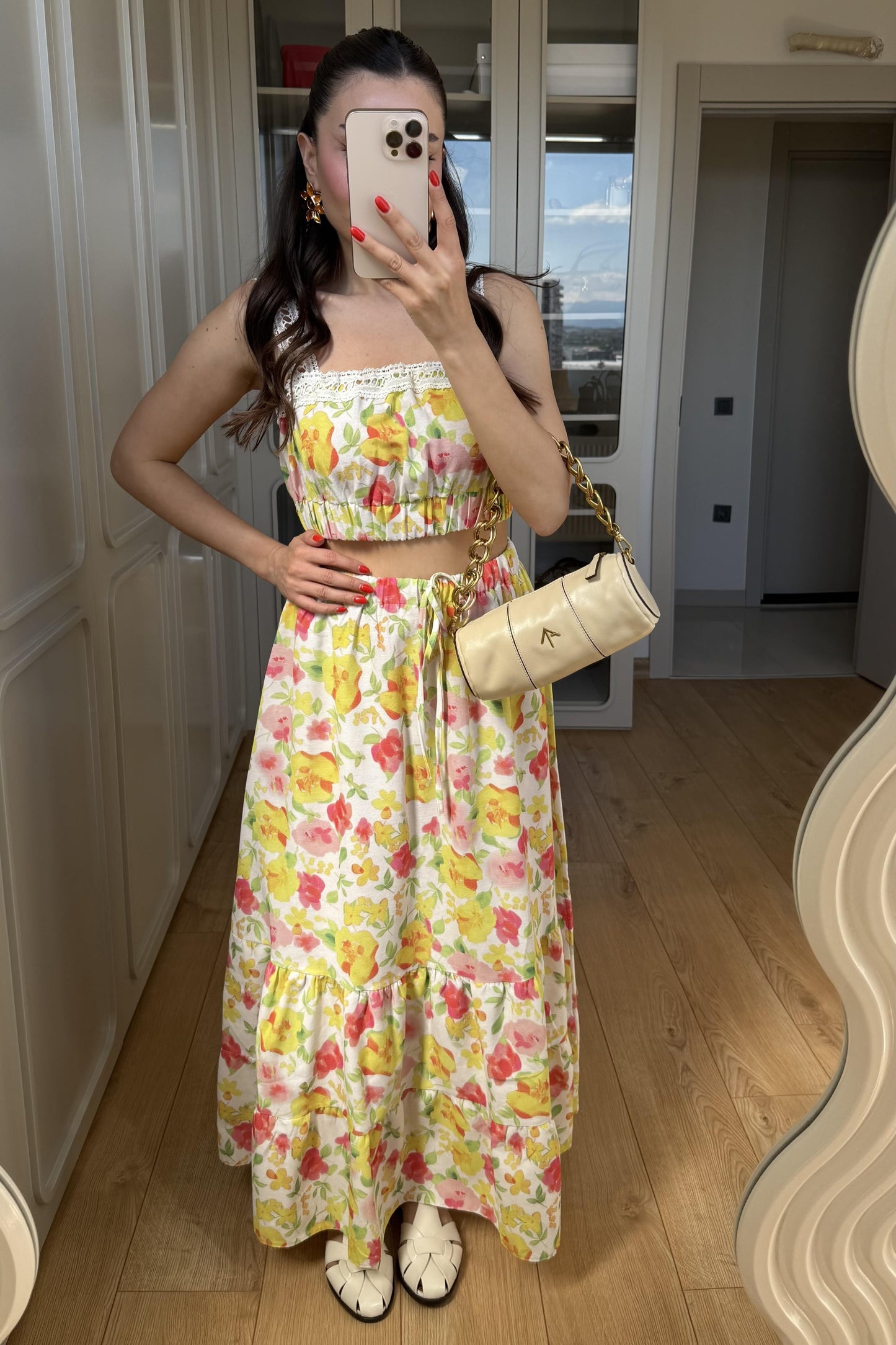 Craven Çiçekli Etekli Takım