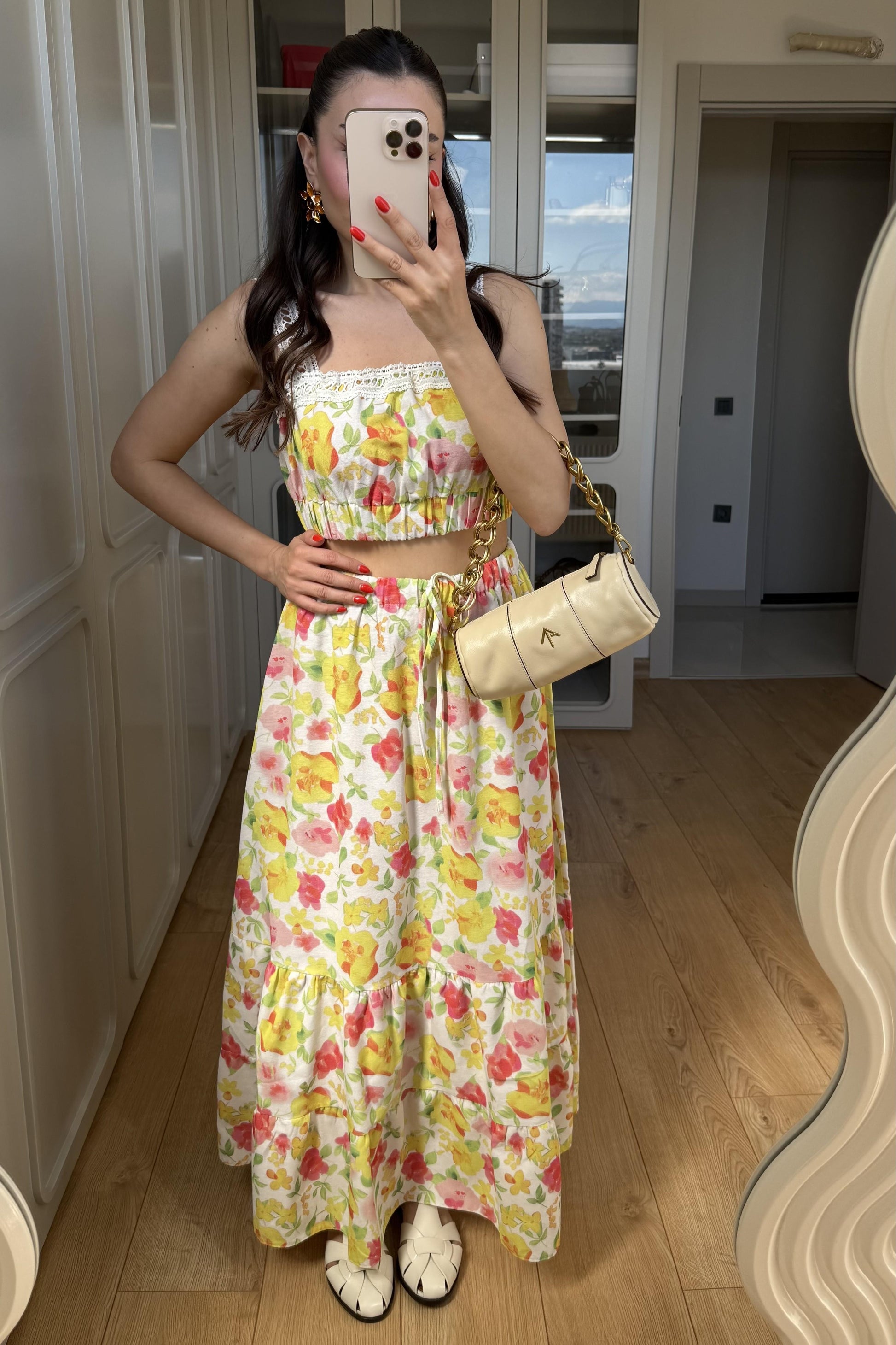 Craven Çiçekli Etekli Takım