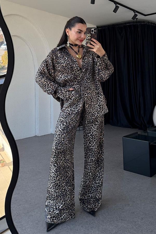 Cucuta Leopar Saten Takım