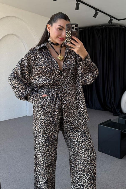 Cucuta Leopar Saten Takım