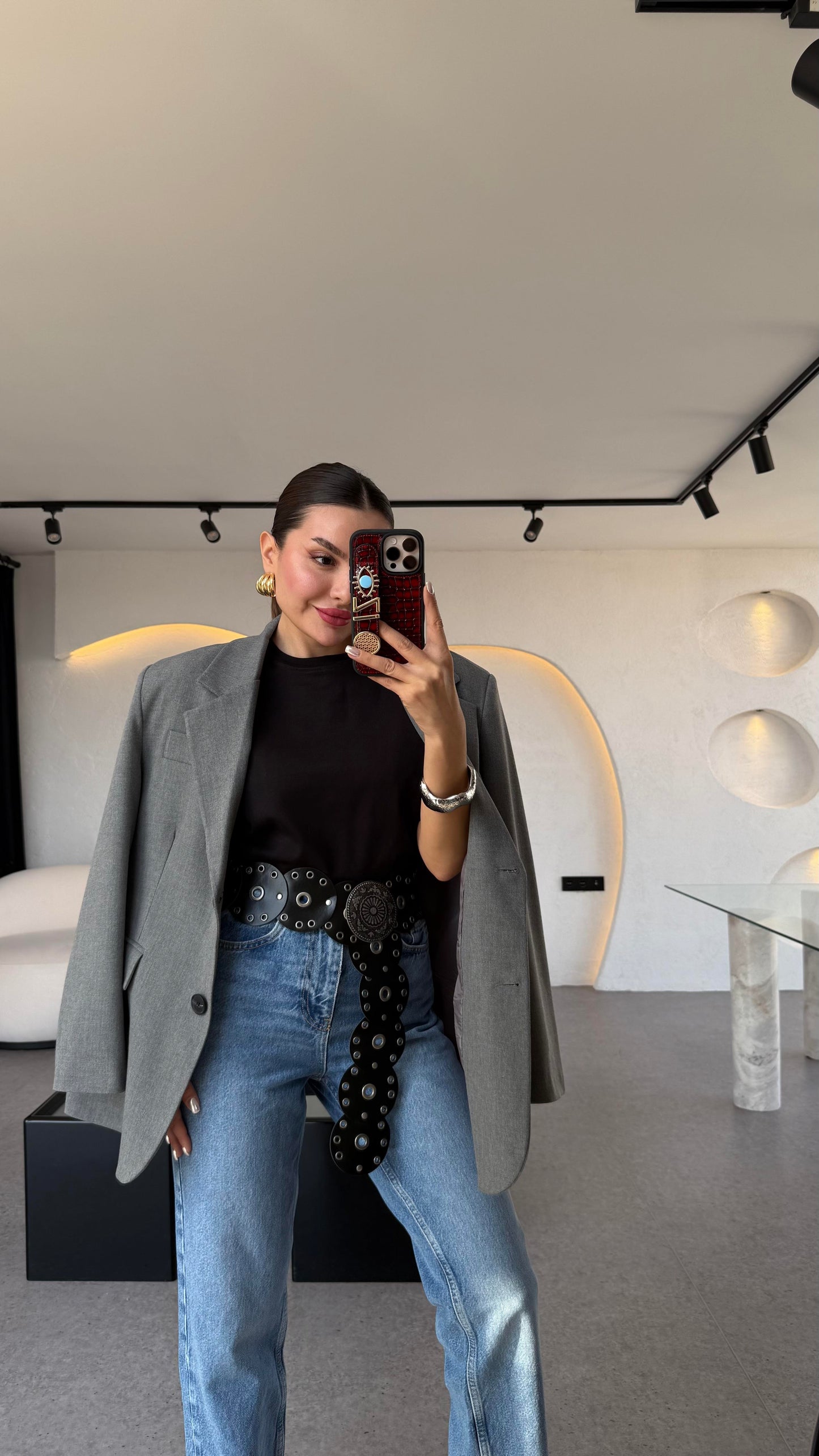 Dambia Gri Daddy Blazer Ceket