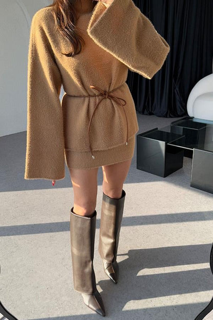 Darcio Camel Yumoş Kazak Etek Takım