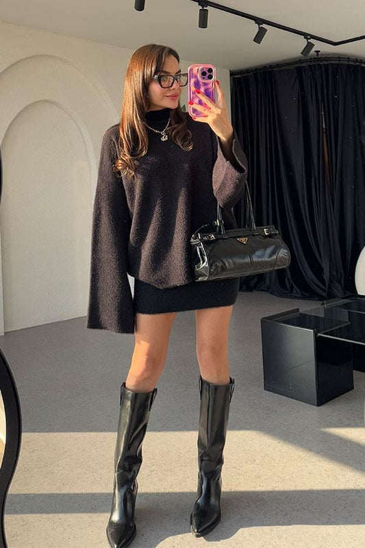 Darcio Siyah Yumoş Kazak Etek Takım