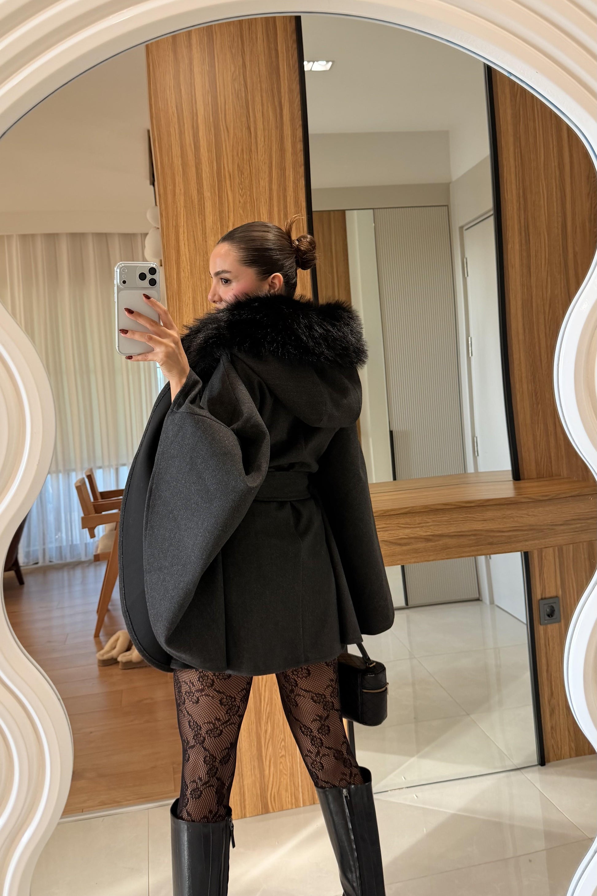 Darking Antrasit Kürklü Panço