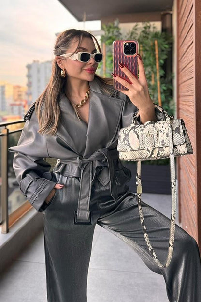 Dead Deri Ceket - Gri