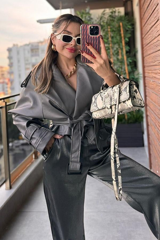 Dead Deri Ceket - Gri