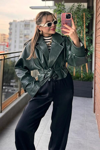 Dead Deri Ceket - Haki