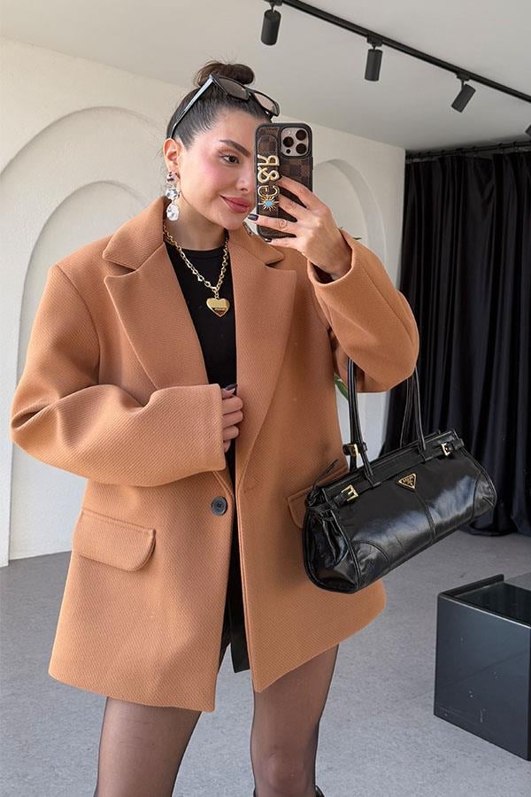 Deiter Taba Kaşe Blazer Ceket