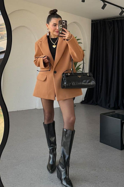 Deiter Taba Kaşe Blazer Ceket