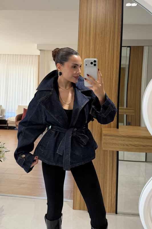 Doris Denim Geniş Yaka Ceket