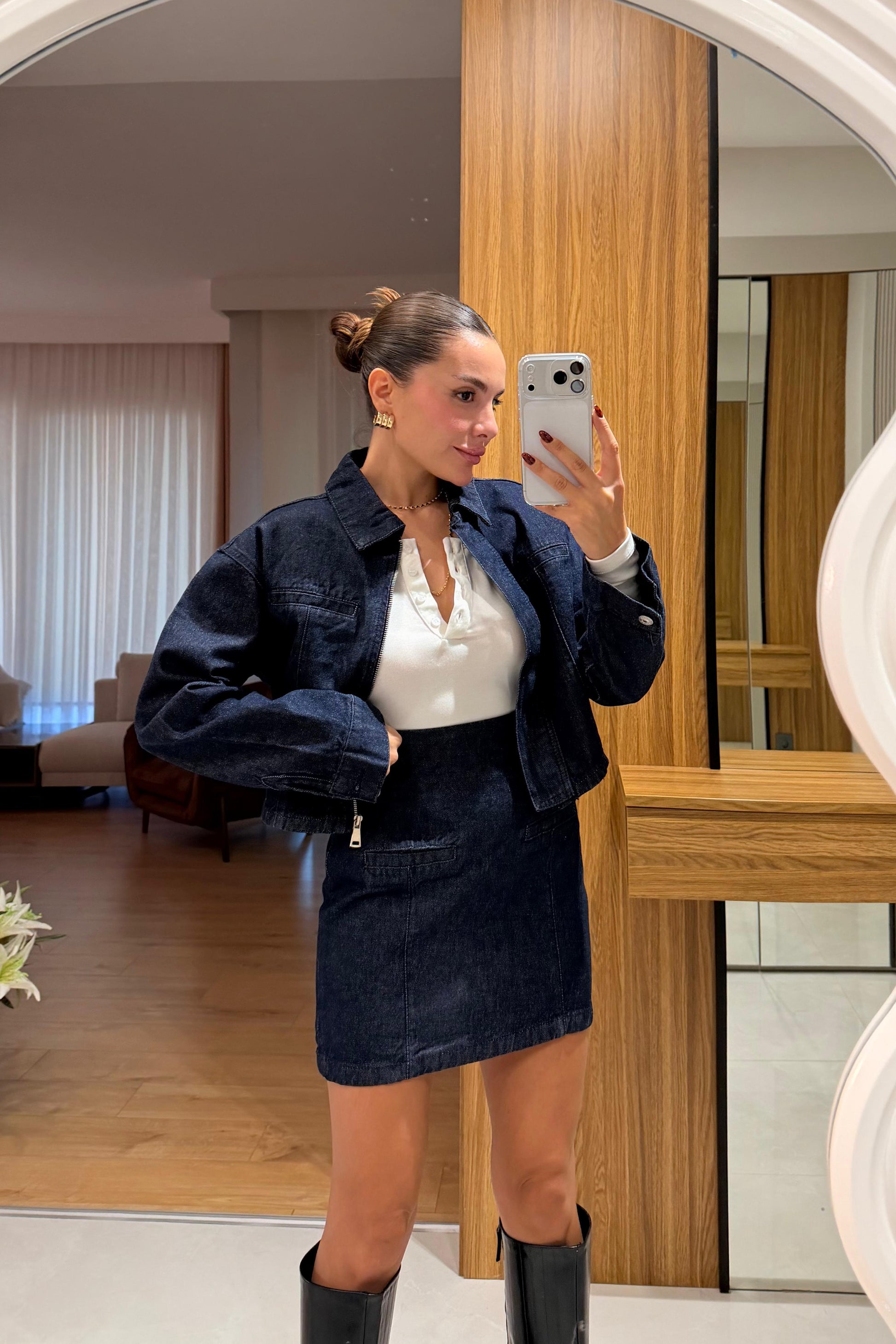 Down Denim Etek Takım