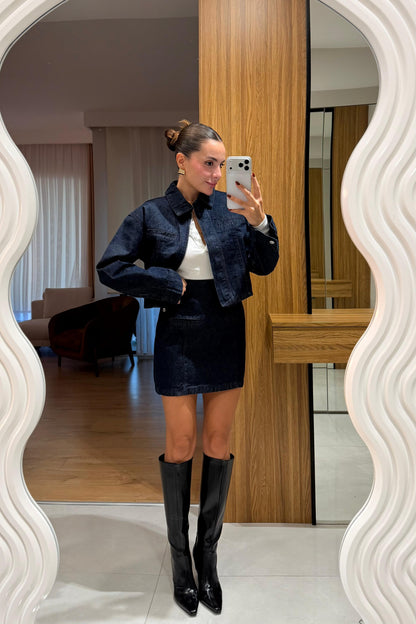 Down Denim Etek Takım