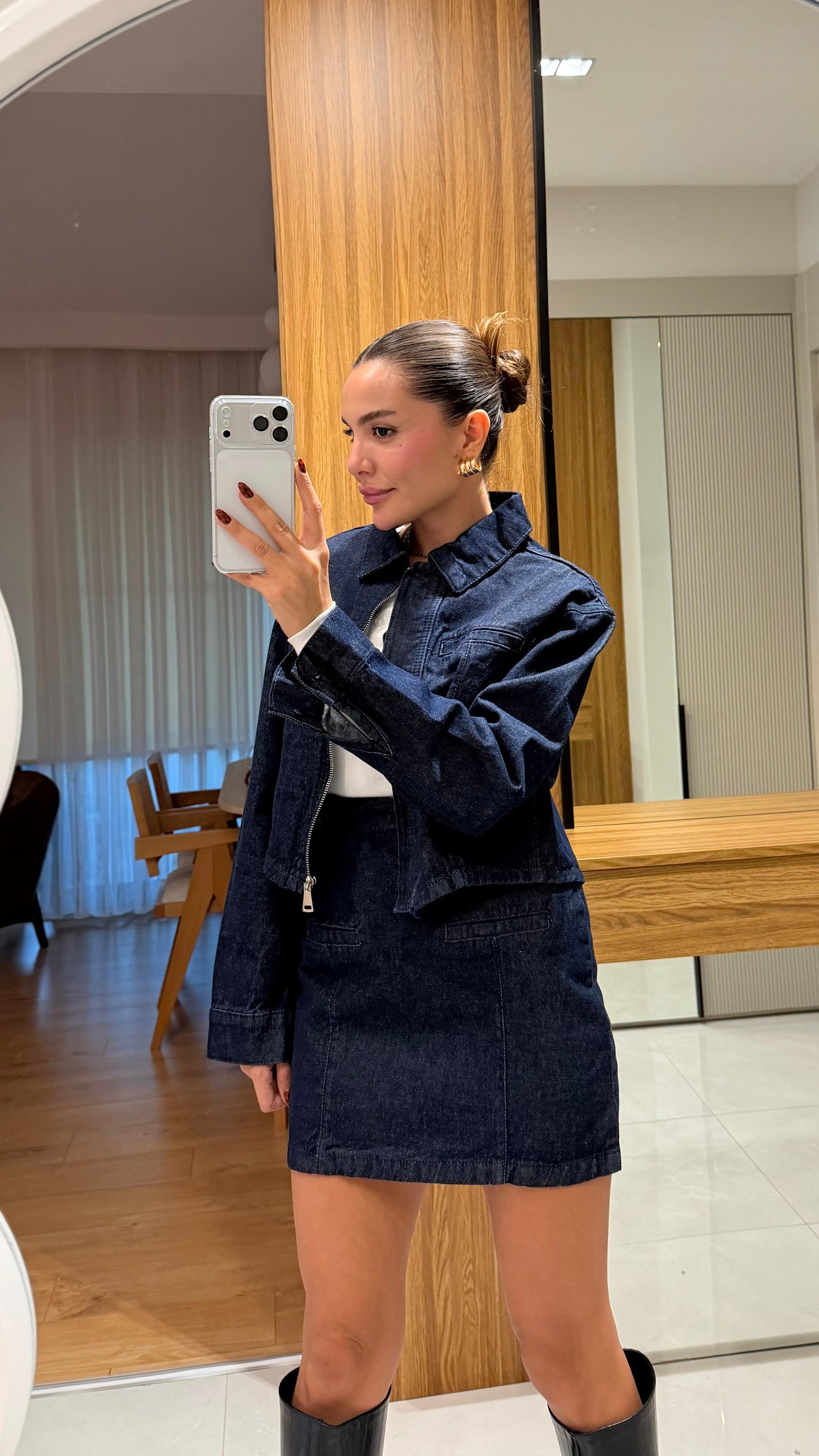 Down Denim Etek Takım