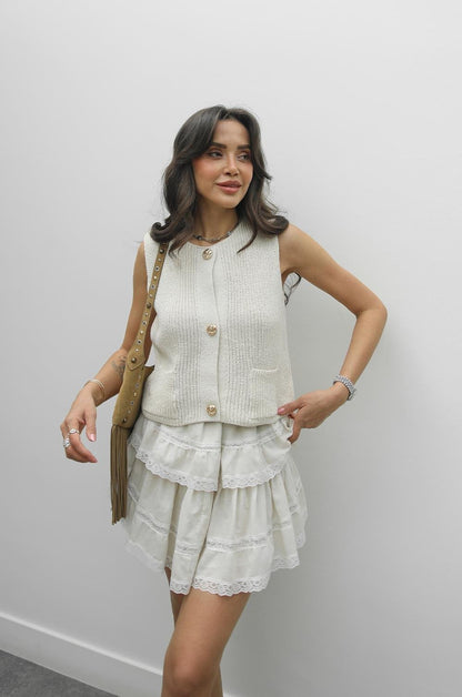 EKRU TRIKO BLUZ YELEK