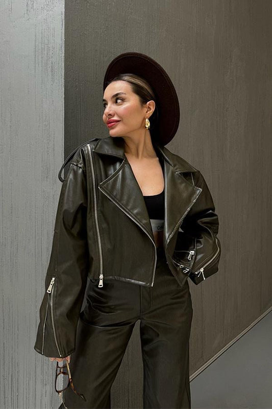 Elanor Deri Ceket - Haki