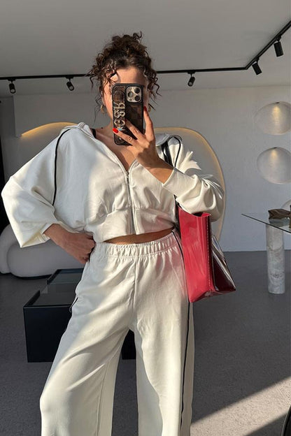 Elena Beyaz Biyeli Modal Takım