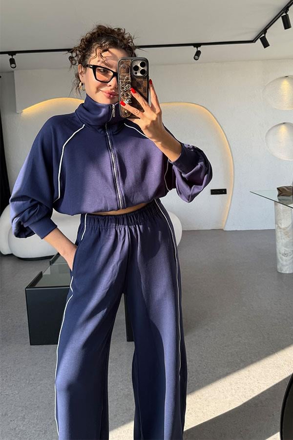 Elena Lacivert Biyeli Modal Takım