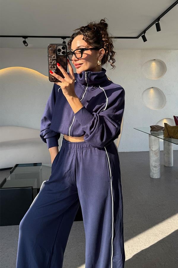 Elena Lacivert Biyeli Modal Takım